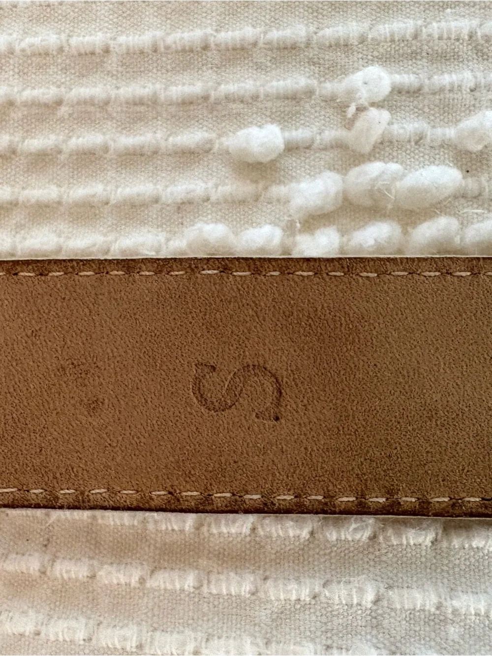 Carlisle Tan Lizard-Embossed Leather Belt with Gold Buckle size Small